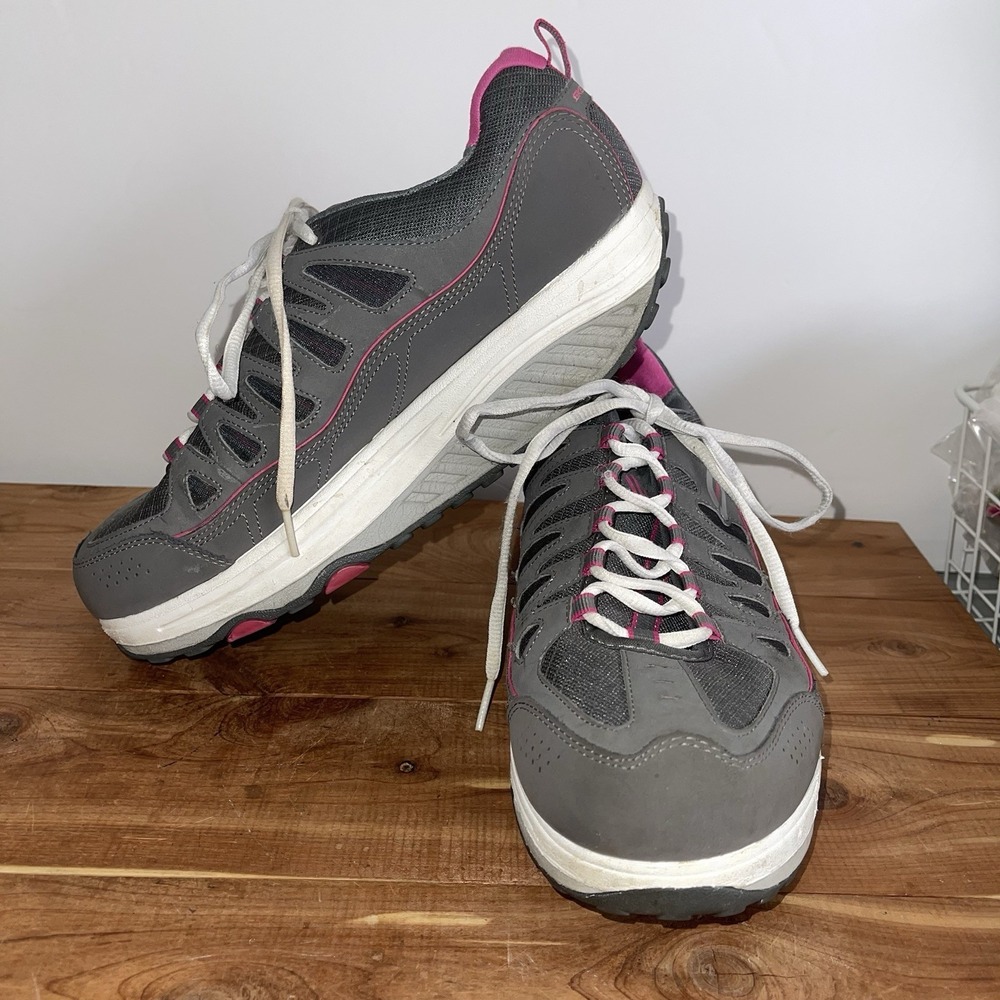 Sketchers Shape Ups Walking Toning Women's 10 Gray Pink Air Cooled Memory Foam - Picture 2 of 10
